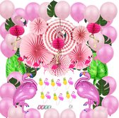 Joya Party® Décoration de Fête Flamingo 72 pièces | Décoration Ballons Roses | Décoration de Jardin d'anniversaire | Hawaï & tropical