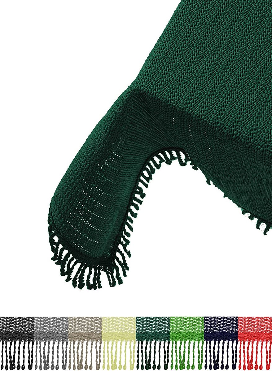 PromoHome Tuintafelkleed 110x140 cm – Rechthoekig tafelzeil met franjes – Outdoor tafelkleed voor tuin, terras & balkon – Weerbestendig, antislip, zacht schuim – Groen