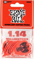Ernie Ball Plectrums - Everlast - Rood 1.14mm 6 stuks