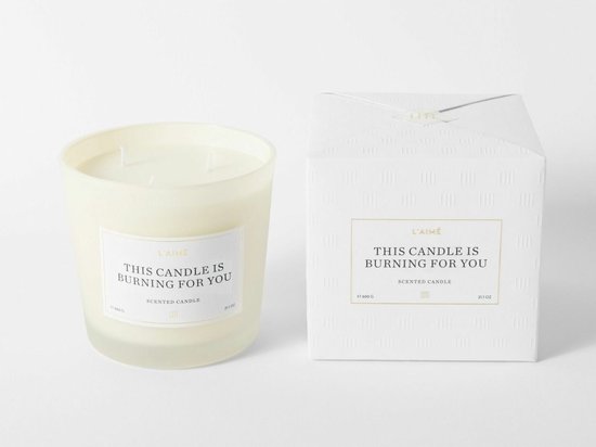 This candle is burning for you geurkaarsen 600 gram Crème