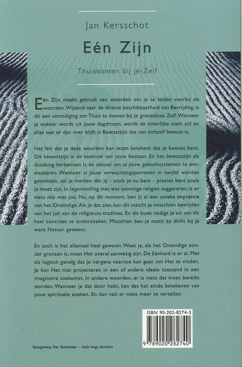 Een Zijn - back cover