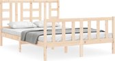 vidaXL - Bedframe - met - hoofdbord - massief - hout - 160x200 - cm