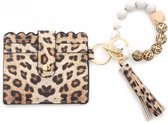 Armband - polsbandje sleutelhanger - Portemonnee met kaarthouder - pasjeshouder - sieraad aan pols - panter luipaard