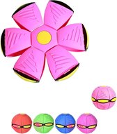 Disque boule plate rose - Boule OVNI - Frisbee - Boule OVNI avec lumières - LED - Boule soucoupe volante - Disque boule plate - Disque - Boule de jeu - Ballon de plage