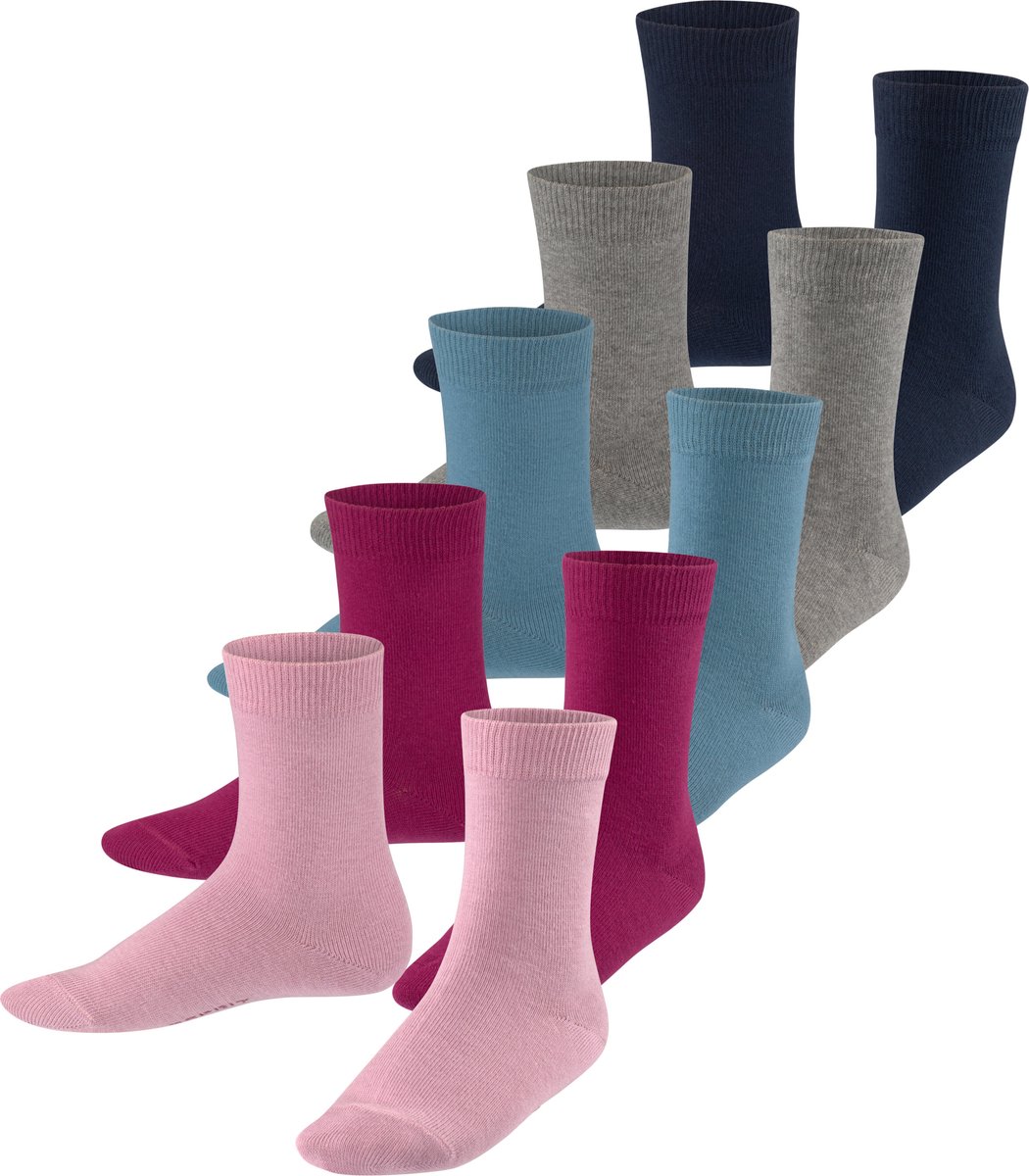 Esprit Solid Mix 5-Pack eenkleurig katoen multipack sokken kinderen veelkleurig - maat 27-30