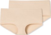 SCHIESSER 95/5 boxer (2-pack) - dames shorts biologisch katoen zand - Maat: 44