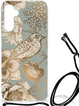 Case geschikt voor Samsung Galaxy A14 5G Vintage Bird Flowers