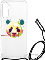 Silicone Hoesje Geschikt voor Geschikt voor Samsung Galaxy A14 5G Telefoon Hoesje met doorzichtige rand Panda Color