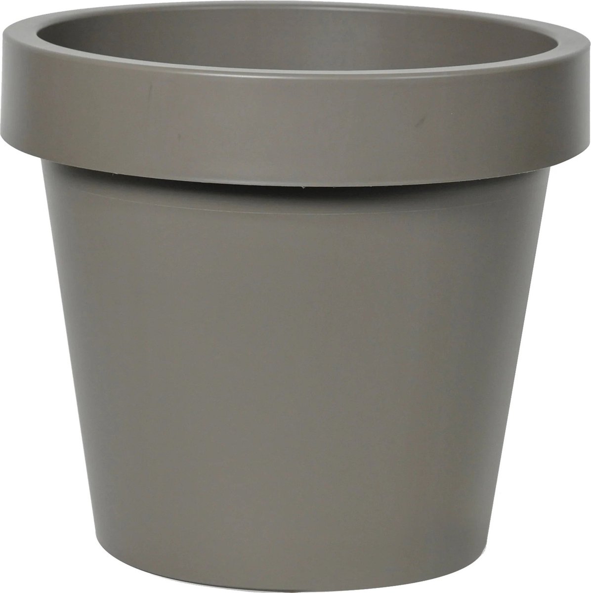 Mega Collections Plantenpot/bloempot - kunststof - taupe/bruin - buiten - D20 x H18 cm