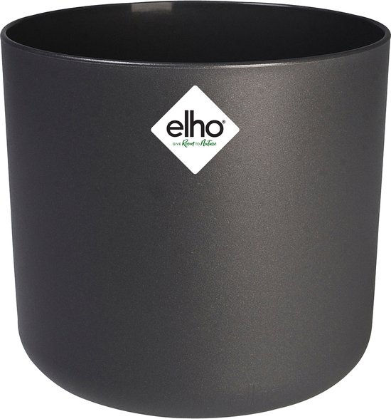 Elho B.for Soft Rond - Bloempotten voor Binnen - 100% Gerecycled Plastic - Set van 3 - Ø 14, 16, 18 cm - Antraciet