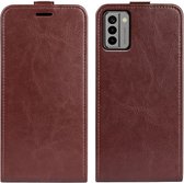 Nokia G22 Hoesje Verticale Flip Wallet Case Kunstleer Bruin