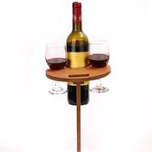 Trend24 - Table à vin - Table de pique-nique - Table de plage - Pliable - Portable - Bois - Marron