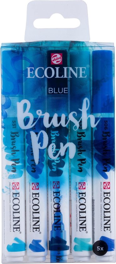 Talens Ecoline 5 brush pens ”Blue”