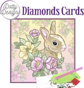 Dotty Designs diamond card - Rabbit - 15x15 cm