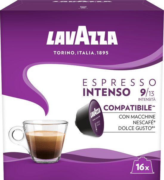 Lavazza Espresso Intenso Capsules - Geschikt voor Dolce Gusto Apparaat - 3 x 16 stuks