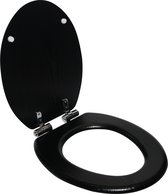 Bol.com SENSEA - Ovale toiletzitting - Zwart gebeitst teak - Valbeveiliging - PURITY aanbieding