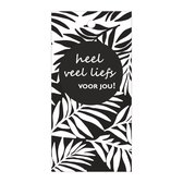 Carte de fleurs de Luxe - Carte de vœux - Carte cadeau - Zwart - Beaucoup d'amour - Avec trou de forage - 20 pièces