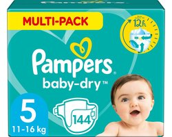 Pampers Baby-Dry Luiers - Maat 5 (11-16 kg) - 144 stuks - Multi-Pack