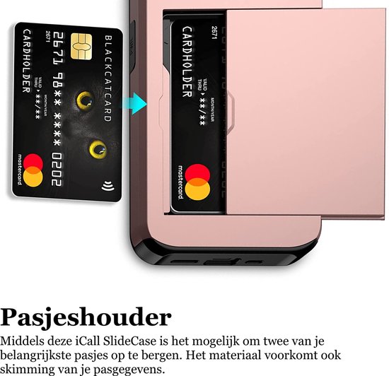 Coque Samsung Galaxy S21 FE avec Porte-Cartes - Back Cover SlideCase Or Rose