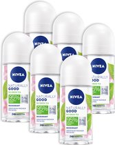 NIVEA Naturally Good Bio Aloe Vera Deodorant Roller - 6 x 50 ml -  Voordeelverpakking | bol