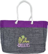 Geborduurde Schoudertas - Embroidered Tote Bag - Beach bag - Strandtas - Aloha Beaches - 44 x 33 x 16 cm - 23 liters