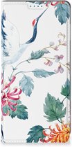 Wallet Bookcase Motorola Moto G53 Telefoonhoesje Bird Flowers