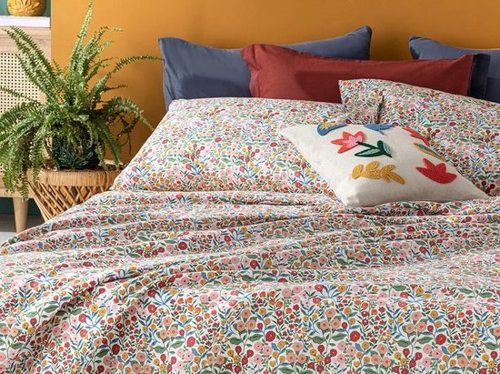 English Home Summer blanket - Bedsprei incl. 1 kussensloop en onderlaken- 150x220 cm - Roze