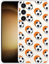 Cazy Hoesje geschikt voor Samsung Galaxy S23+ Soccer Ball Orange