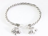 Fijne zilveren klemarmband met olifanten