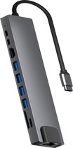 Rolio USB C Hub - 10 in 1 Hub - Ethernet - HDMI - 2x USB-C - 4x USB-A - SD/TF Kaartlezers - Docking Station
