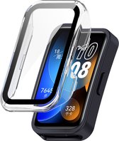Strap-it Hard case bescherming - Stevig PC hoesje met glasplaat geschikt voor Huawei Band 8 - transparant
