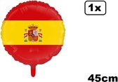Folieballon Spanje 45cm - niet opgeblazen geleverd - Landen EK WK Italiaans festival thema feest fun