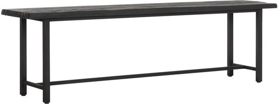 DTP Home Bench Beam BLACK,47x165x35 cm, 3 cm recycled teakwood top