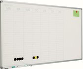 Whiteboard Deluxe - 60x120cm - Planbord - Geëmailleerd staal - Weekplanner - Maandplanner - Jaarplanner - Magnetisch - Wit - Nederlands