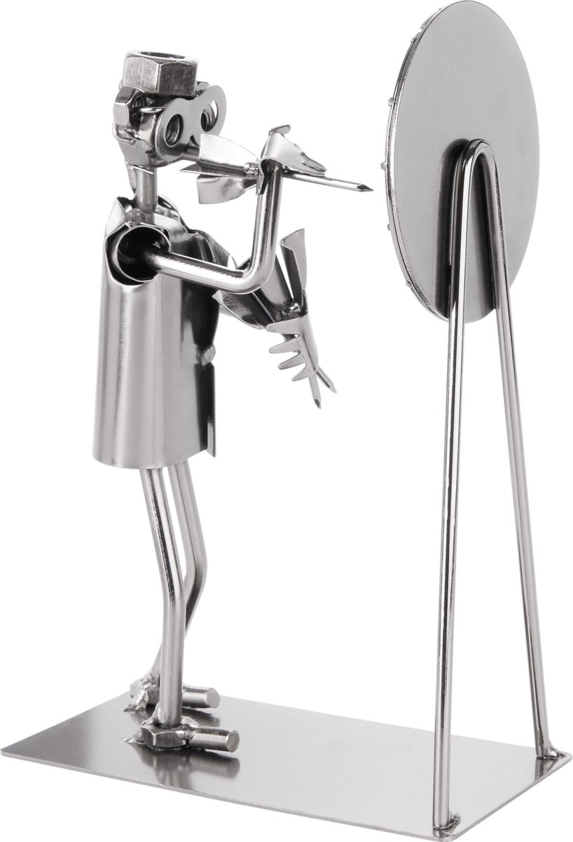 BRUBAKER Schroef Figuur Darts Championship - Handgemaakte Iron Figure Metal Man Speler met Dartboard - Metalen figuur Gift voor Darts Spelers en Darts Fans