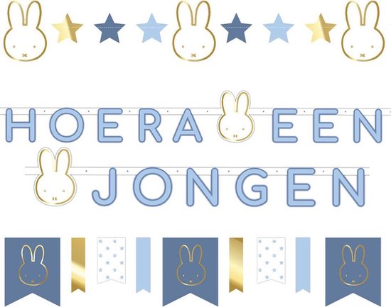 Nijntje Versiering Pakket - Geboorte - Hoera een jongen - Decoratie | bol