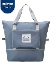 FOXLY® Sac de voyage Bagage à main pliable - Pliable jusqu'à 28 x 18 cm - Blauw