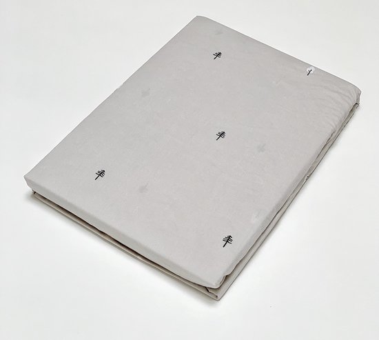 Petite Amélie Hoeslaken - Boom print - Grijs - 55x90 cm - 100% Katoen - Babymatras
