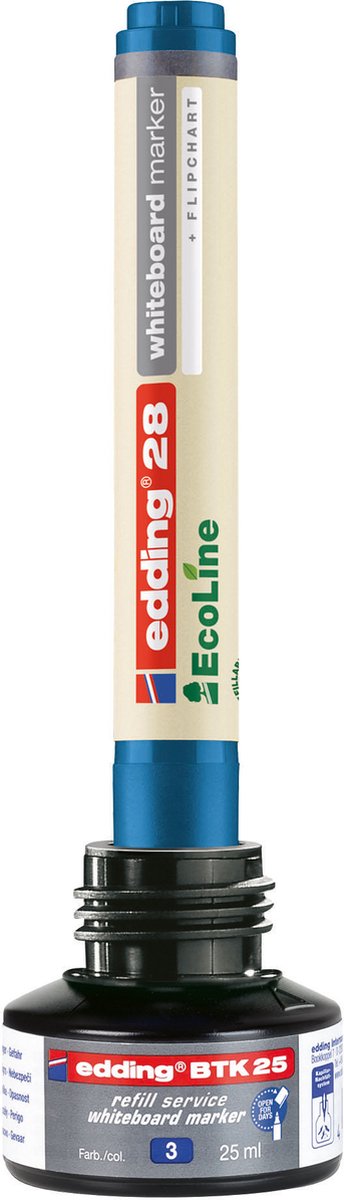 edding BTK 25 navulinkt voor whiteboard-markers - groen - 25 ml - druppelsysteem voor het snel bijvullen van bijna alle whiteboard-markers edding
