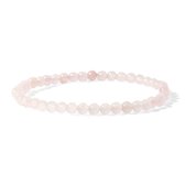 Bixorp Gems Bracelet en pierres précieuses de quartz rose 4 mm - Bracelets de perles en perles de pierres précieuses - Cadeau spirituel - 18 cm
