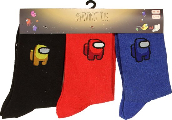 Among Us - Chaussettes Among Us - garçons - 3 paires - taille 35-38