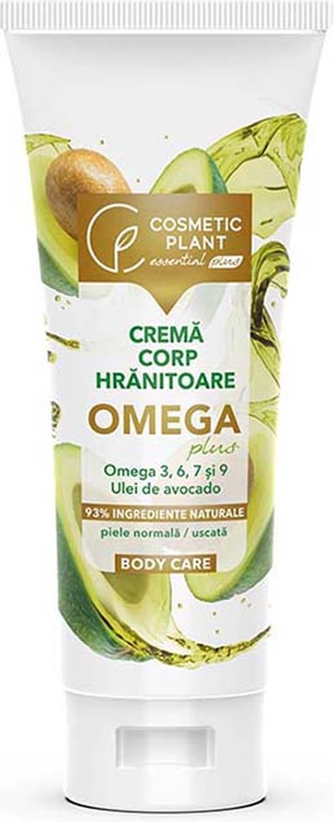 Cosmetic Plant OMEGA Plus Nourishing Body Cream with Omega 3, 6, 7, 9 & Avocado Oil 200ml for Normal/Dry Skin, 93% natural ingredients
