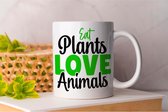 Mok Eat Plants Love Animals -Vegan Be Vegan - Save The Animals - Fruit - Groenten - Vegetables - Animals Are Friends - Green - Don't Eat Meat