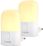 Lueas® 2-pack LED Plug-in Nachtlampje - Dimbaar - Kinderlampje -Dag/Nacht sensor - Plugin Ledlamp