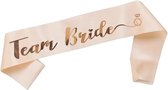 Team Bride set roze met gouden letters sjerp - 5 pers