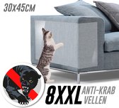Johannes & Co Anti krab vellen katten meubel bescherming - Bescherming tegen krabschade - bankbeschermer kat - Meubelbescherming katten - 8 Stuks XXL formaat -