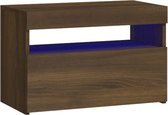 vidaXL Table de chevet avec éclairage LED Chêne brun 60x35x40 cm