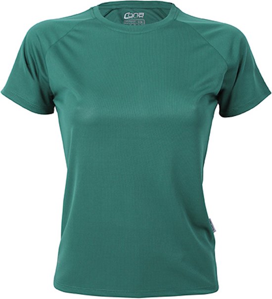 Foto: Damessportshirt tech tee met korte mouwen bottle green m
