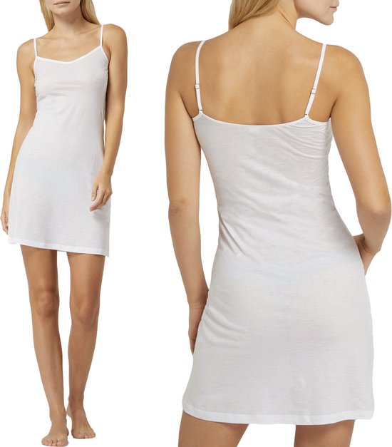 Fond de robe dames | Bamboe Viscose | Court (88CM) | Taille L/XL | Blanc