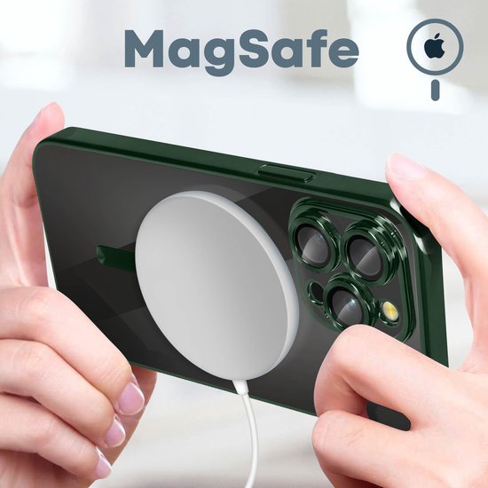 Coque MagSafe Convient pour Apple iPhone 14 Pro Max Siliconen Protection Caméra Chrome D.vert